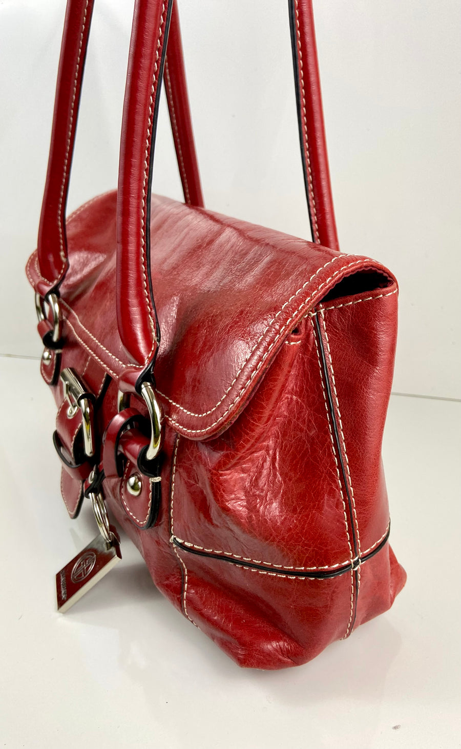 Giani Bernini Leather Brown Crossbody Bag Purse Glazed Cognac Genuine  Leather! | eBay